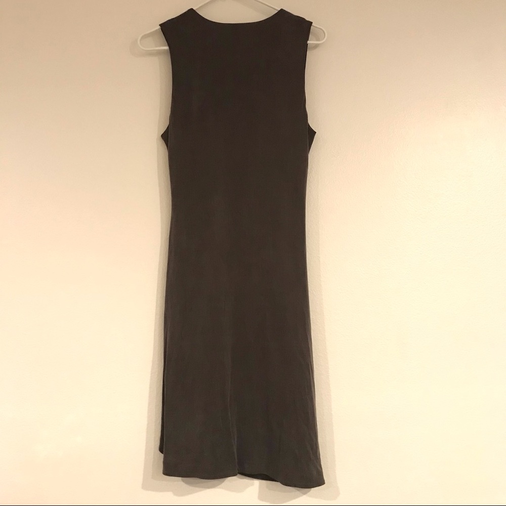Helmet Lang gray shale side tuck Jersey asymmetrical dress size large - Picture 4 of 11